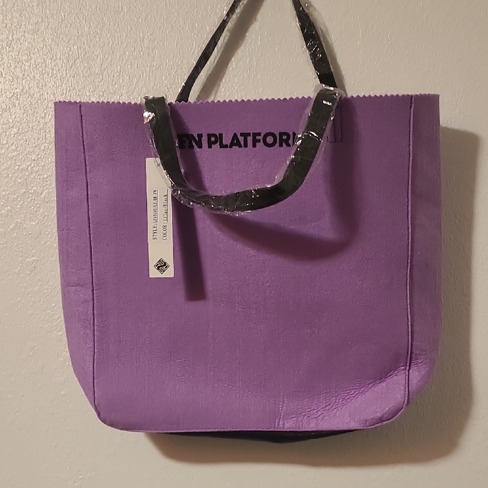 Sondra Roberts Purple Tote Bag with Black Handles